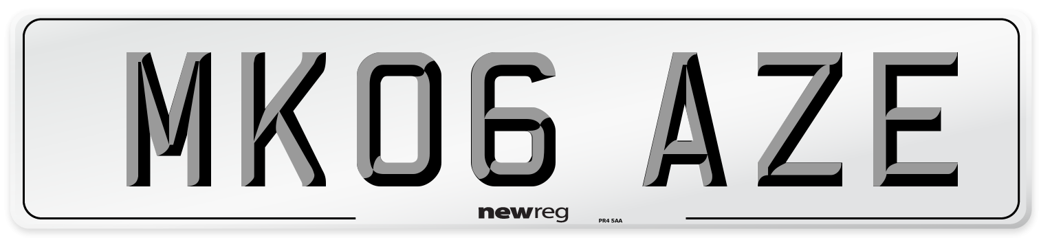 MK06 AZE Number Plate from New Reg